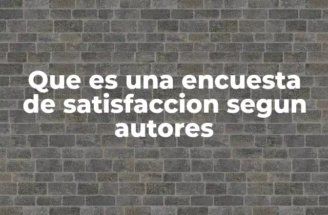 Que es una Encuesta de Satisfaccion Segun Autores