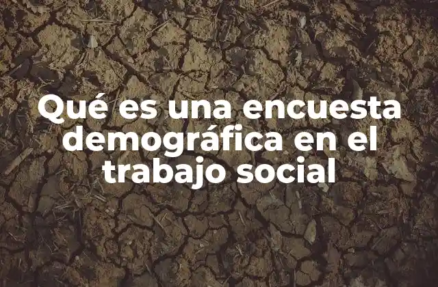 Qué es una Encuesta Demográfica en el Trabajo Social