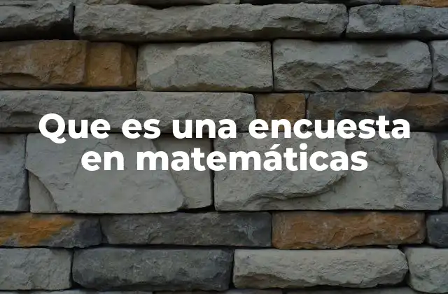 Que es una Encuesta en Matemáticas