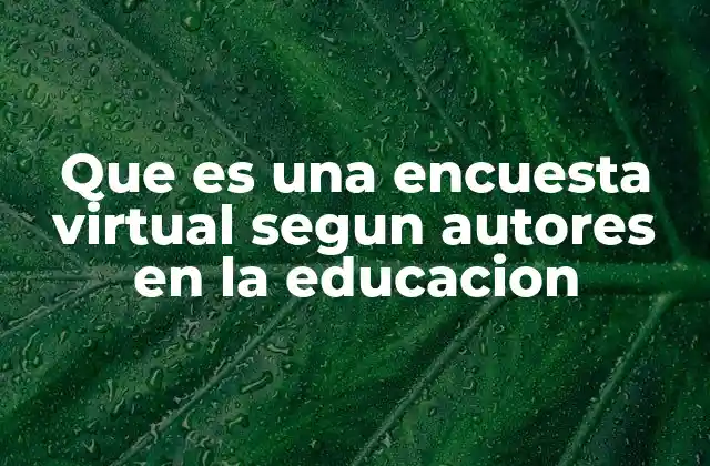 Que es una Encuesta Virtual Segun Autores en la Educacion