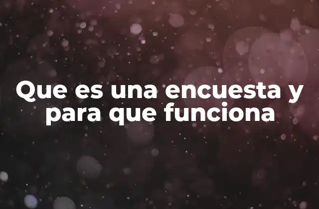 Que es una Encuesta y para que Funciona