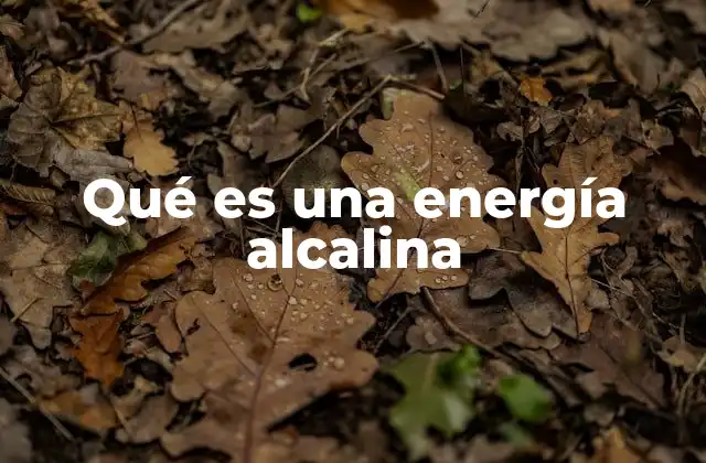 Qué es una Energía Alcalina