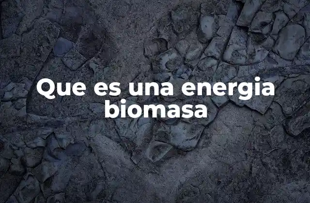 Que es una Energia Biomasa