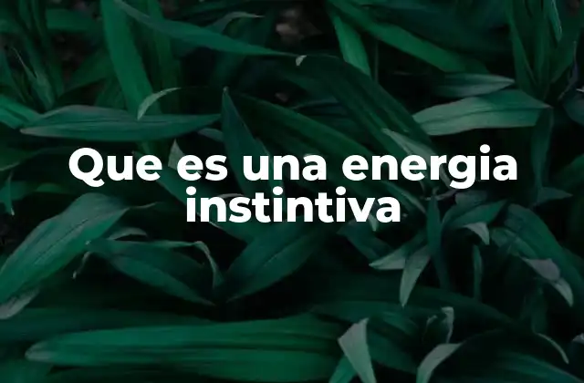 Que es una Energia Instintiva