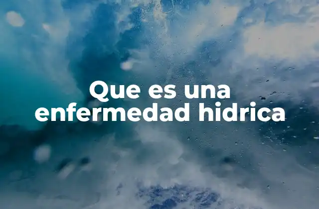 Que es una Enfermedad Hidrica