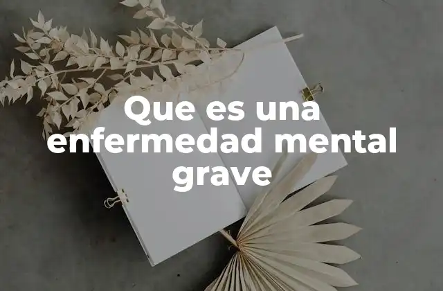 Que es una Enfermedad Mental Grave
