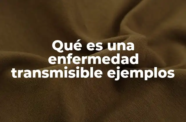 Qué es una Enfermedad Transmisible Ejemplos
