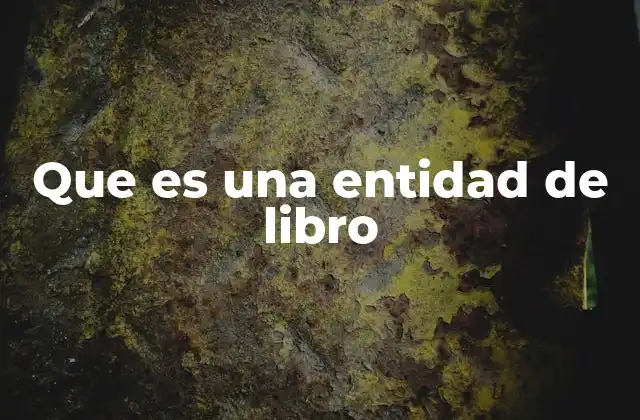 Que es una Entidad de Libro 2 La estructura de los datos en una entidad de libro