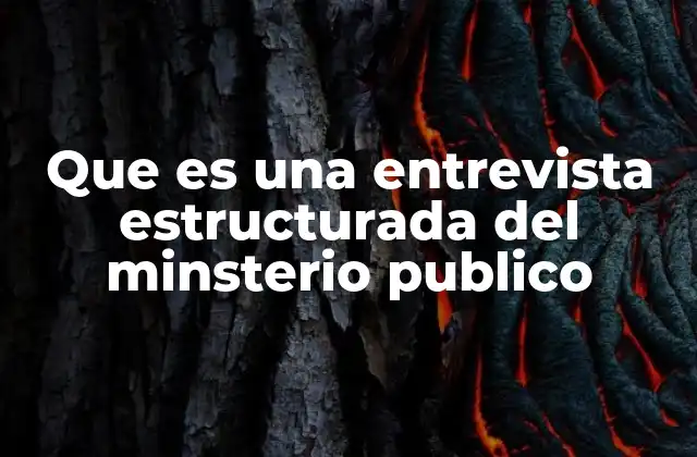 Que es una Entrevista Estructurada Del Minsterio Publico