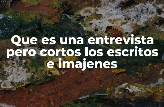 Que es una Entrevista pero Cortos los Escritos e Imajenes