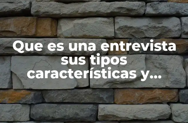 Que es una Entrevista Sus Tipos Características y Requisitos