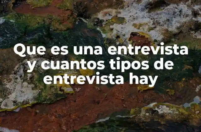 Que es una Entrevista y Cuantos Tipos de Entrevista Hay