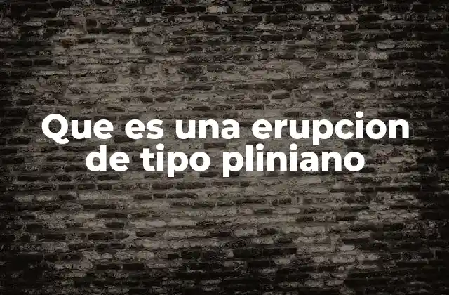 Que es una Erupcion de Tipo Pliniano