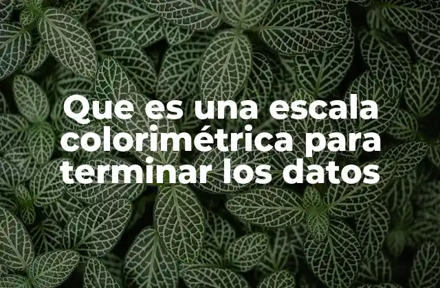 Que es una Escala Colorimétrica para Terminar los Datos