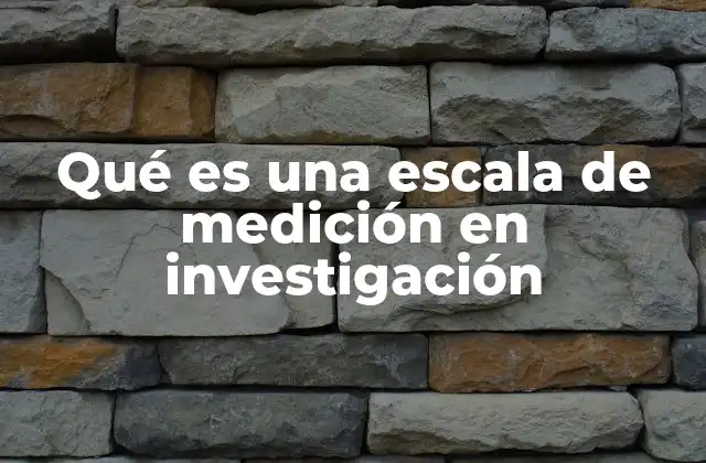 Qué es una Escala de Medición en Investigación