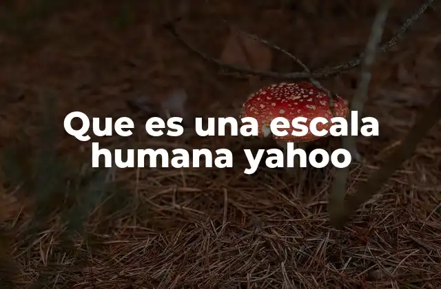 Que es una Escala Humana Yahoo