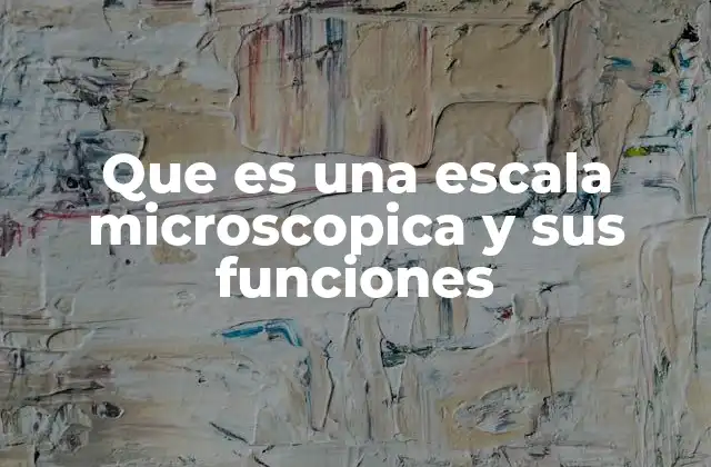 Que es una Escala Microscopica y Sus Funciones