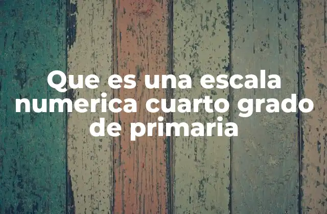Que es una Escala Numerica Cuarto Grado de Primaria