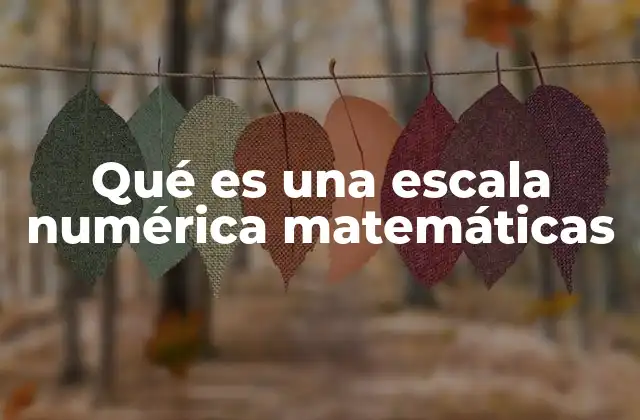 Qué es una Escala Numérica Matemáticas