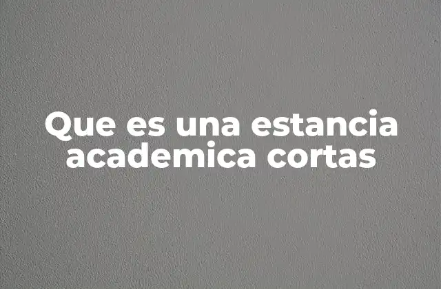 Que es una Estancia Academica Cortas