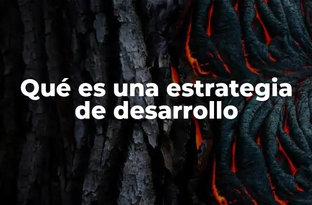 Qué es una Estrategia de Desarrollo