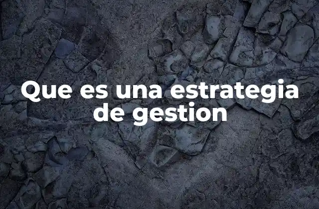 Que es una Estrategia de Gestion