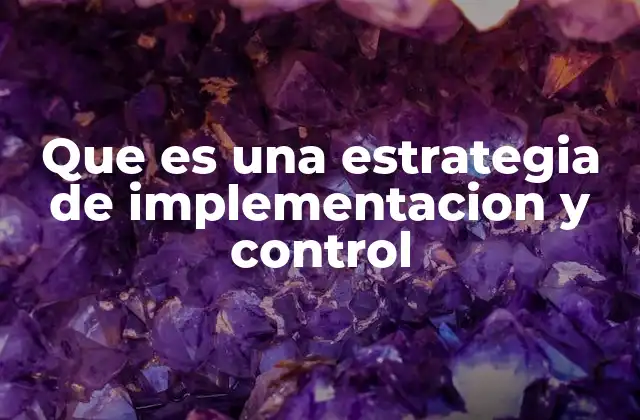 Que es una Estrategia de Implementacion y Control