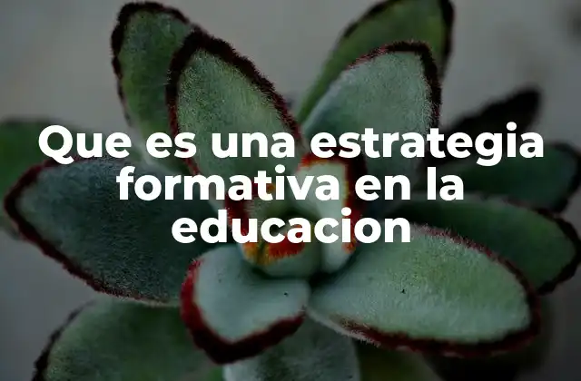 Que es una Estrategia Formativa en la Educacion