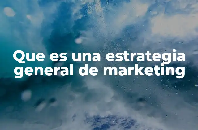 Que es una Estrategia General de Marketing 2 El papel del marketing en la toma de decisiones empresariales