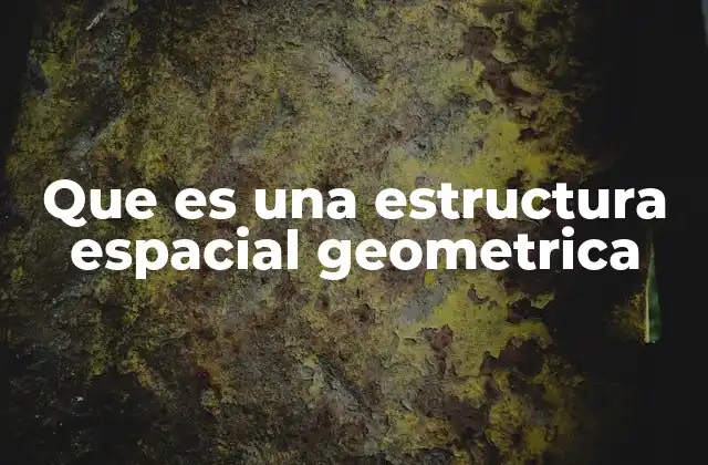 Que es una Estructura Espacial Geometrica
