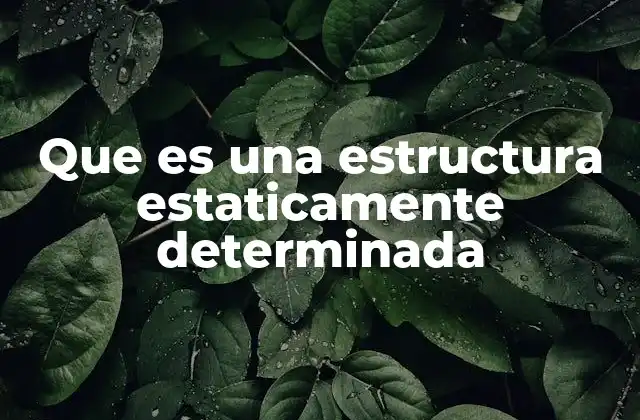 Que es una Estructura Estaticamente Determinada
