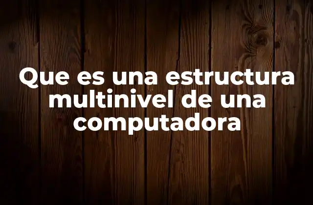 Que es una Estructura Multinivel de una Computadora