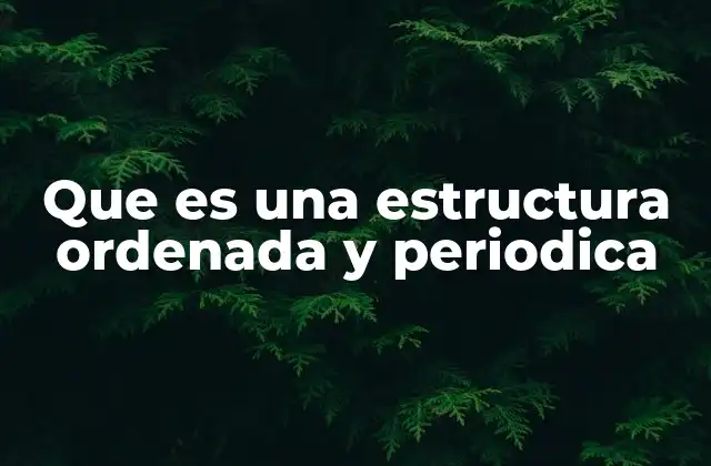 Que es una Estructura Ordenada y Periodica