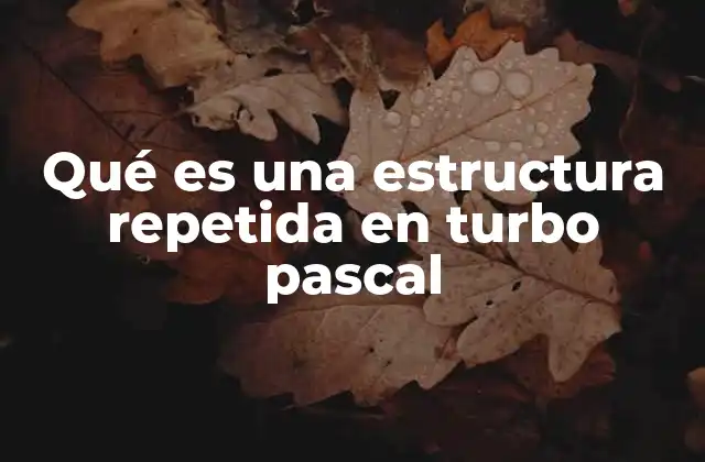 Qué es una Estructura Repetida en Turbo Pascal