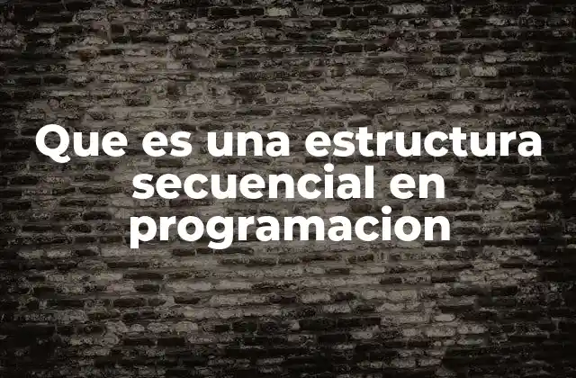 Que es una Estructura Secuencial en Programacion