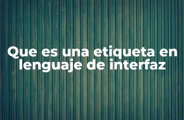 Que es una Etiqueta en Lenguaje de Interfaz