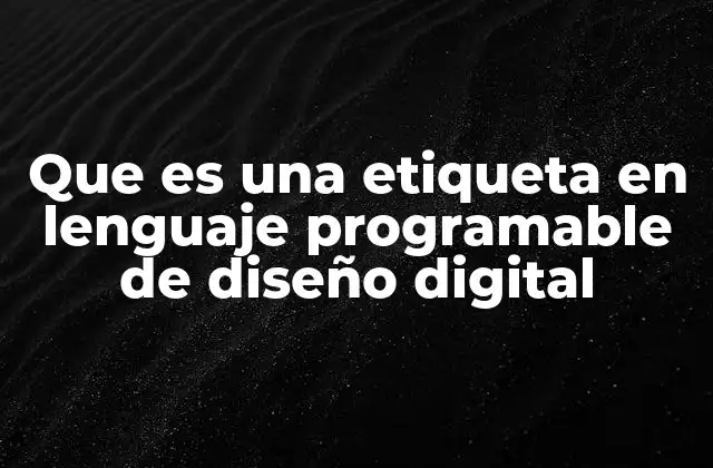 Que es una Etiqueta en Lenguaje Programable de Diseño Digital