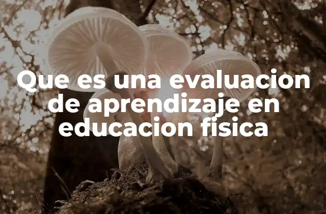 Que es una Evaluacion de Aprendizaje en Educacion Fisica