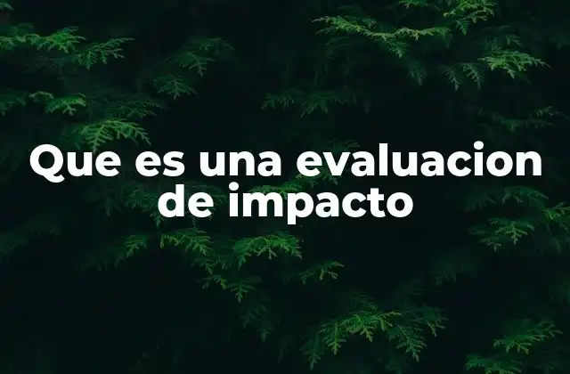 Que es una Evaluacion de Impacto