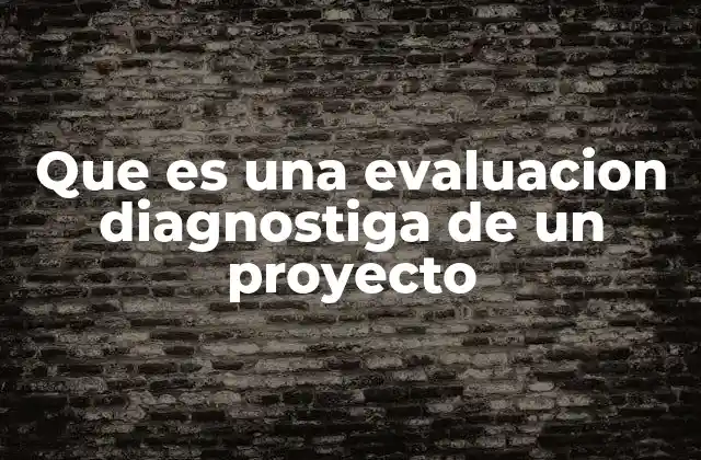 Que es una Evaluacion Diagnostiga de un Proyecto