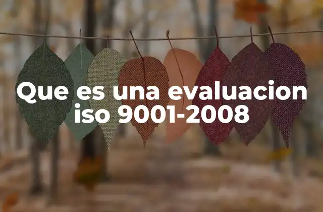 Que es una Evaluacion Iso 9001-2008