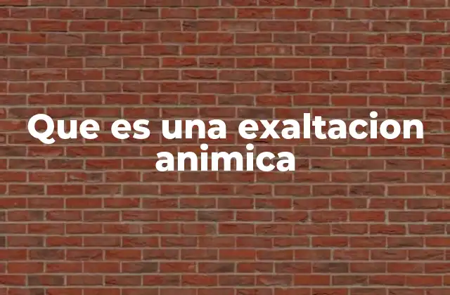 Que es una Exaltacion Animica
