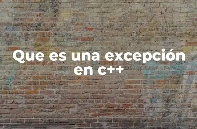 Que es una Excepción en C++
