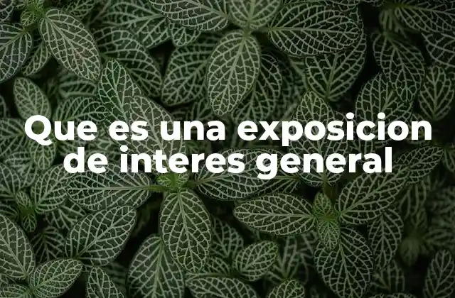 Que es una Exposicion de Interes General