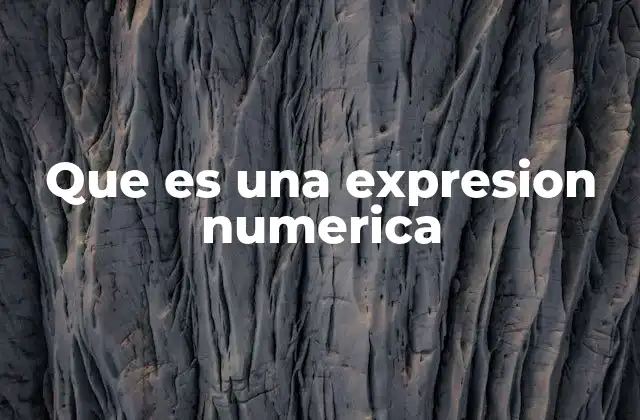 Que es una Expresion Numerica