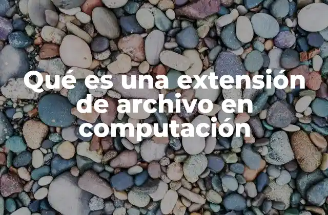 Qué es una Extensión de Archivo en Computación