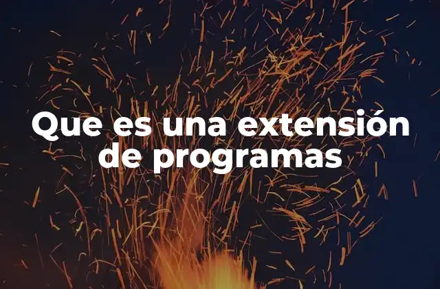 Que es una Extensión de Programas