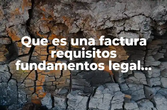 Que es una Factura Requisitos Fundamentos Legal Aspectos Especiales Elementos