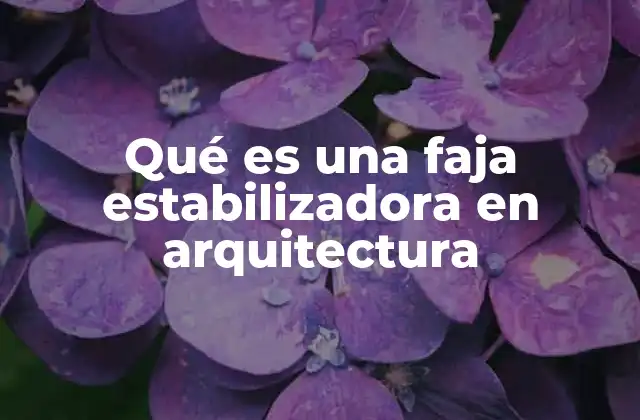 Qué es una Faja Estabilizadora en Arquitectura
