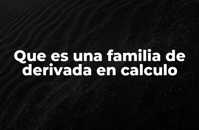 Que es una Familia de Derivada en Calculo